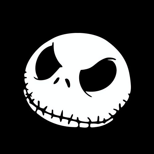 Makarios LLC Skull Nightmare Before Christmas Cars Trucks Vans Walls Laptop MKR| White |5.5 x 4.75|MKR475