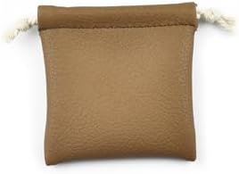 ThingIs - Mini Drawstring Bag Soft Leather Pouch for Phone Lens/Jewelry/Coins/Rings 2.8 x 2.8 inch (Grey) (Brown) image 5