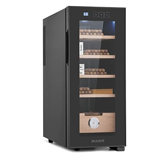 Electric Cooler Humidor with Cooling and Heating, 33L Cigar Cooler Humidor with Spanish Cedar Wood Drawer Shelves, Hygrometer. Temperature Control System, Suitable for Bedroom, Office