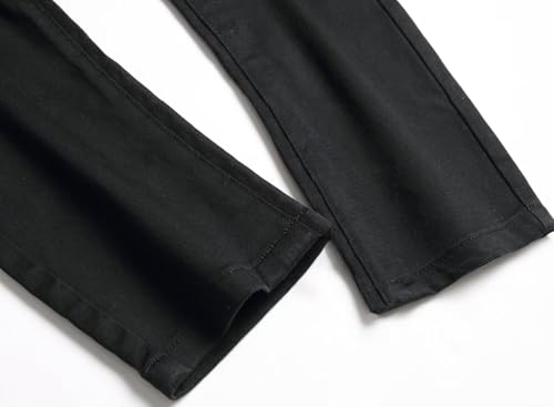 Image of HENGAO Mens Ripped Jeans Stretch Skinny Jeans with Zipper Size 28-48 | Fashion Design, Unique Washed, Button Closure, Distressed Destroyed, Comfort Flex Waist, Moto Biker, Casual Streetwear