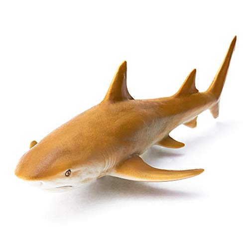 Recur Lemon Shark Toys 11.4Inch Ocean Toys Action Figure Sea Life Shark Realistic Figurine, Soft Pvc 1:20 Replica Sea World Collection Toys For Kids Boys Gift Ages 3+ #TOP5