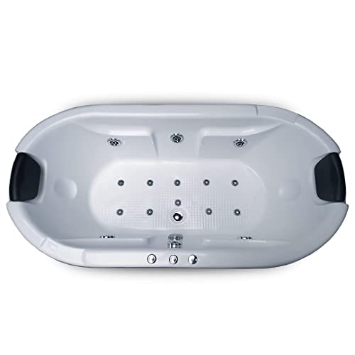 Image of MADONNA Intimate 6 feet Acrylic Drop-In Bathtub with Bubble Bath system - White