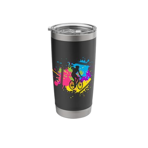 Cycling Colorful Splatter Road Bike Art Tumbler