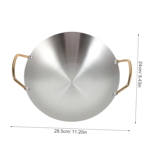 Wok pequeño de acero inoxidable con doble asa miniatura 2