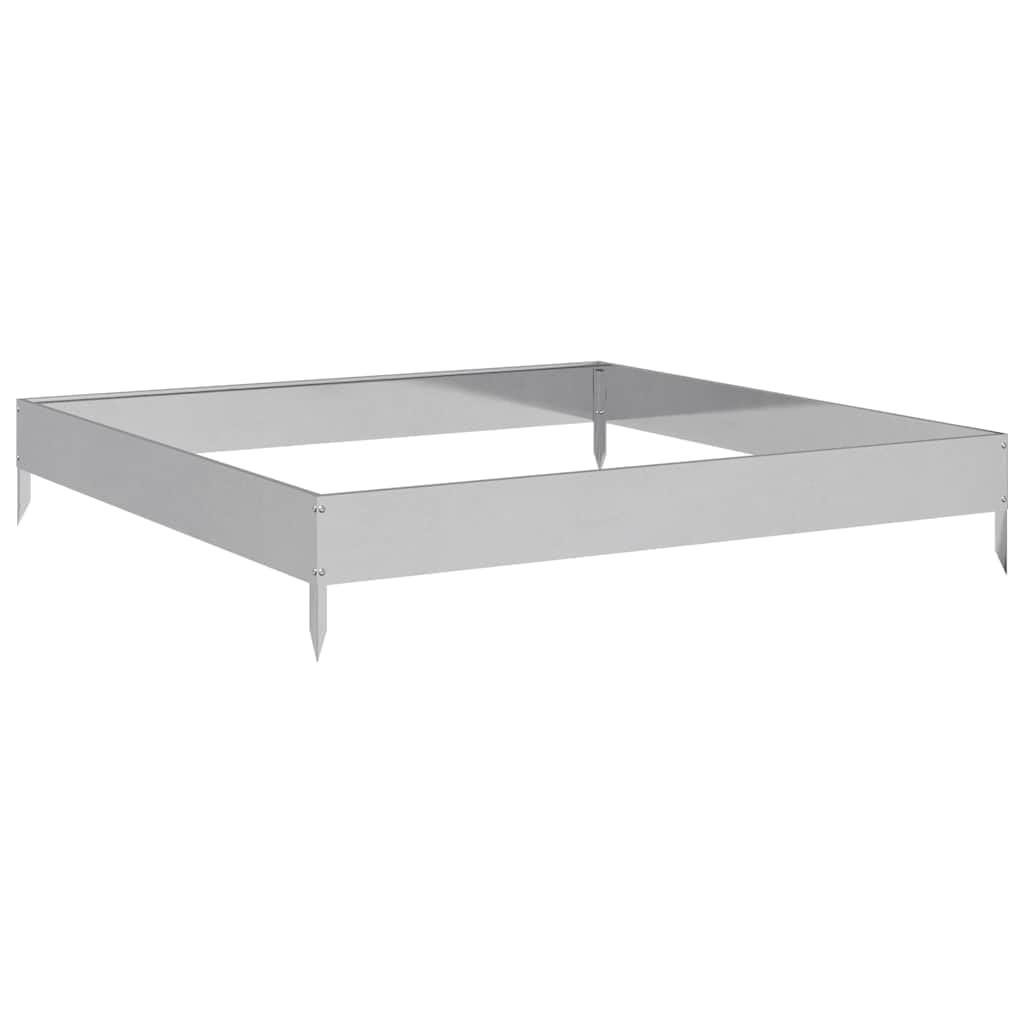 Vidaxl Galvanized Steel/Grey Garden Raised Bed 100X100x18.5 Cm Galvanised Steel