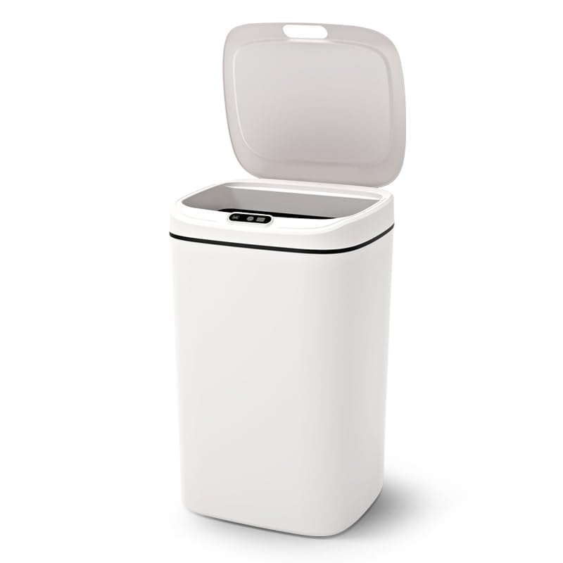 Caneca de basura inteligente rectangular crema 16 litros