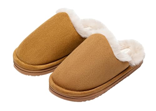 Winter Slippers for Women Men Plush Fleece-Lined House Shoes Thick Non-Slip Indoor Outdoor Slippers Warm Cozy Home Footwear