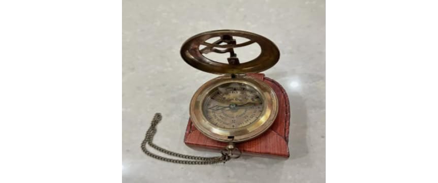 Brújula Náutica Antigua Estilo Vintage de Latón Macizo de 2 Pulgadas Regalo para Niño/Niña/Mamá/Papá miniatura 4