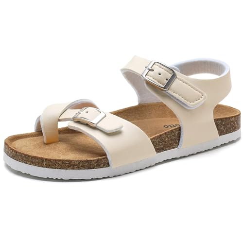 Torotto Girls Boys Sandals with Cork Footbed Adjustable Buckle Summer Slides Flip Flops Open Toes Flat for Kids Toddler2