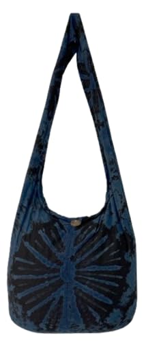 Image of TIE DYE Bohemian Hipster Hobo Boho Hippie Crossbody Bag Purse Black Tone 39 inch