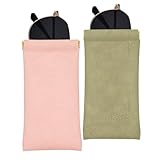Photo Gallery yawyo 2 custodie morbide per occhiali, custodie in pelle per occhiali, custodia protettiva con chiusura a pressione, custodia morbida per occhiali da viaggio sottile (rosa, verde) Photo Gallery yawyo 2 custodie morbide per occhiali, custodie in pelle per occhiali, custodia protettiva con chiusura a pressione, custodia morbida per occhiali da viaggio sottile (rosa, verde)