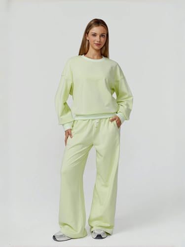 OMEWEE Sweatsuits women 2 piece outfit Batwing Sleeve Sweatshirts and pants Running Tracksuits Sets green XL — view 4