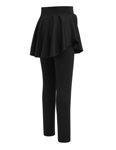 Zaclotre Girls Leggings with Pocket High Waisted Stretchy Tennis Golf Athletic Flowy Skirted Legging for Kid