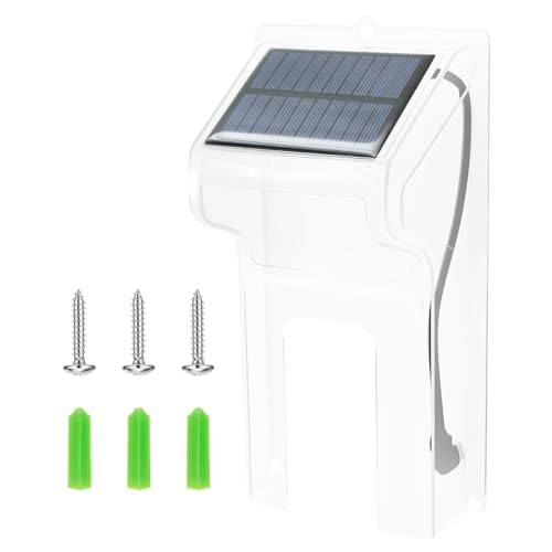 Doorbell Rain Cover with Solar Panel Charger, Transparent Plastic Doorbell Waterproof Protector with Solar Panel, Easy Installation Ring Doorbell Cover for Doorbell, Type C Port