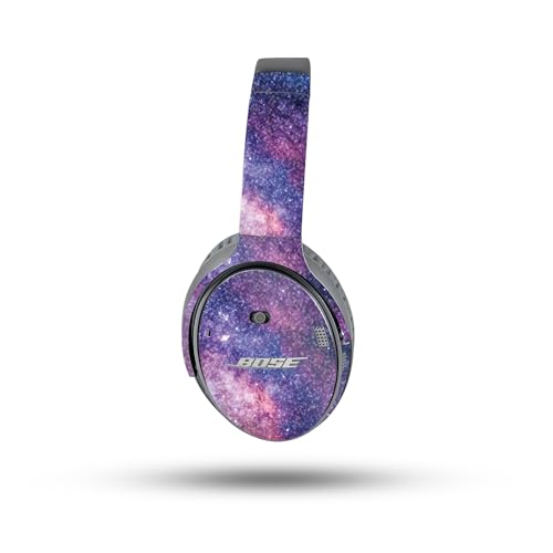 Image of MightySkins Glossy Glitter Skin Compatible with Bose QuietComfort 35 II Headphones - Violet Stars | Protective, Durable High-Gloss Glitter Finish | Easy to Apply