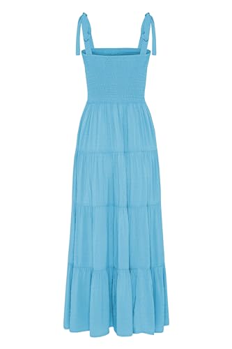 Image of kinstell Women's Summer Boho Spaghetti Strap Square Neck Ruffle Casual Flowy Long Dress Beach Swing Party Maxi Dress