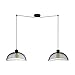Produktbild EGLO Pendelleuchte Pompeya, 2 flammige Hängelampe Vintage, Industrial, Retro, Hängeleuchte aus Stahl, Esstischlampe, Wohnzimmerlampe hängend in Schwarz, E27 Fassung