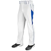 Pantalon Baseball Champro Triple Couronne, Blanc, Avec Passepoil Bleu Marine, Taille M Homme