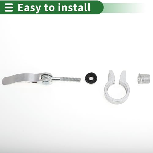 Motoforti Universal Bike Bicycle Seat Post Clamp Seatpost Collar, 25.4mm, Quick Release, Aluminum Alloy, Silver Tone