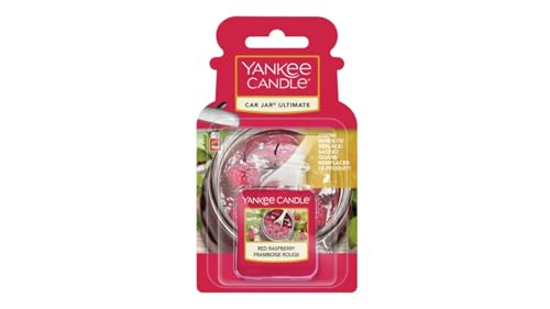 Yankee Candle Car Jar Ultimate Air Freshener | Red Raspberry | Lasts up to 4 Weeks