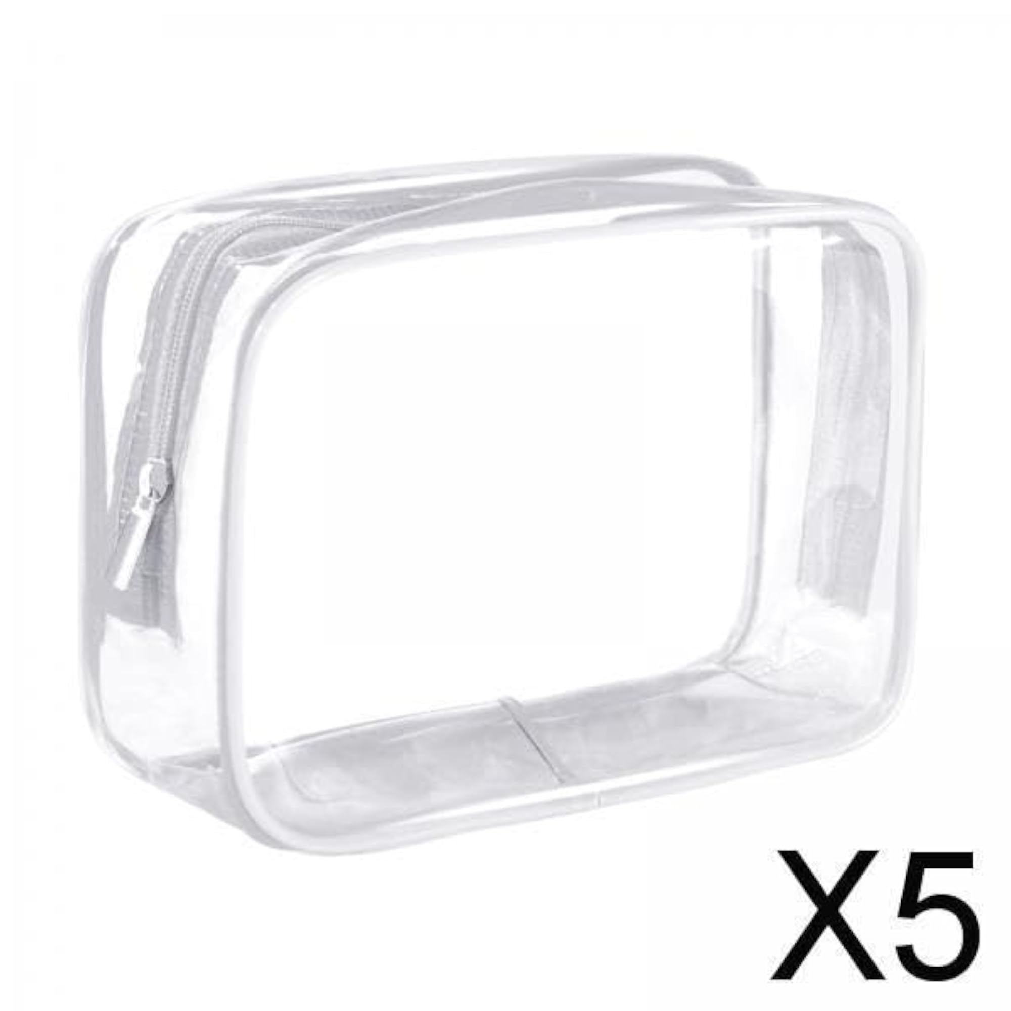 5x Waterproof Reusable Toiletry Bag Set, Clear Makeup Organizer