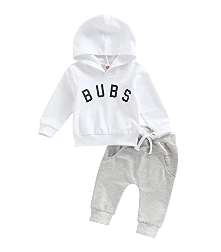 Image of Baby Boy Clothes 3 6 9 12 18 24M 3T Pants Set Hooded Patchwork Hoodie Striped Sweatpants Fall Winter Outfit