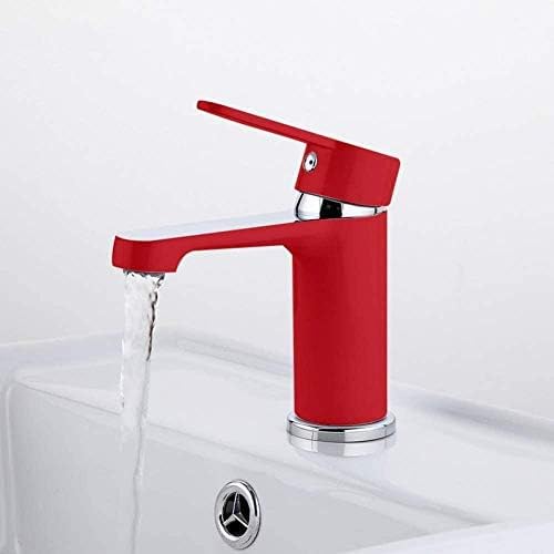 Robinet de salle de bains en laiton rouge mat chic pour lavabo moderne