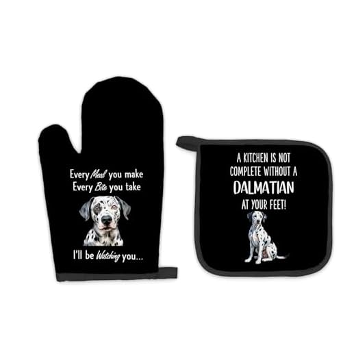 FIicy Dalmatian Gifts Dog Oven Mitts and Pot Holders Sets, Dalmatian Dog Decor Kitchen Accessories Sets, Complete Without a DalmatianDog Heat Resistant Oven Glove Potholders for Kitchen Baking
