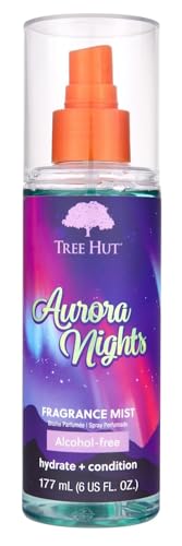 Tree Hut Aurora Nights Fragrance Mist, Hydrating, Alcohol-Free Formula, Cozy Scent with Warm Pistachio and Toasted Marshmallow Notes, 6 fl oz