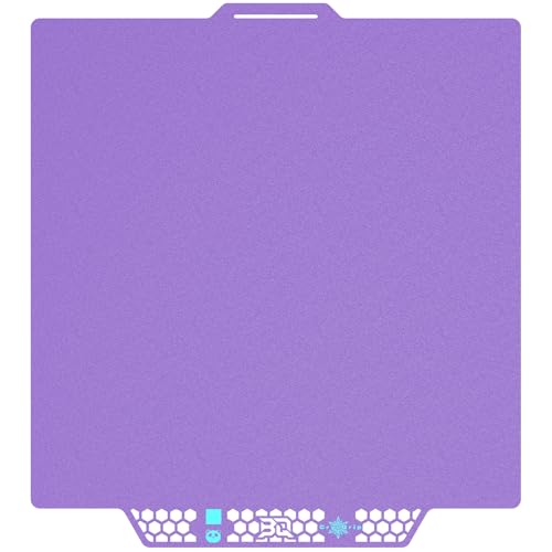 ⚡ BIQU CryoGrip Pro Glacier Build Plate for Bambu-Lab X2D P2S P1S P1P X1C X1E A1 3D Printers, Double-Sided Fine Textured Spring Steel Sheet, Firm Adhesion, 257x257mm, Purple
