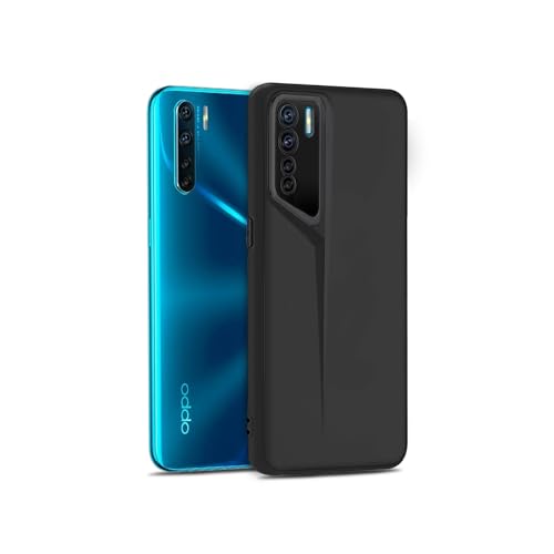 Image of Amazon Brand - Solimo Rubber Ultra-Thin Blade Runner Series Matte Finished Camera Protection Soft Back Cover for Oppo F15 - Black