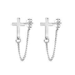 cross chain earrings