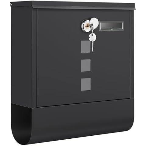 SONGMICS Wall Mounted Letterbox with Lock Cover