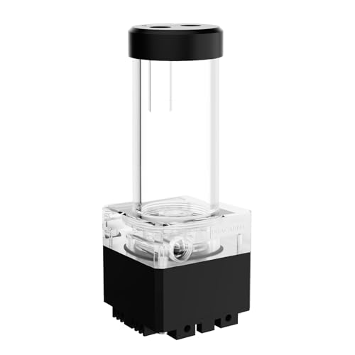 Image of dracaena.io High Flow 650L /H PC Water Pump Combo with Colorful LED and 370ml 300mm (11.8in) Reservoir - 12W, 0.7A, 65mm x 65mm x 365mm (2.6 x 2.6 x 14.4in), Black