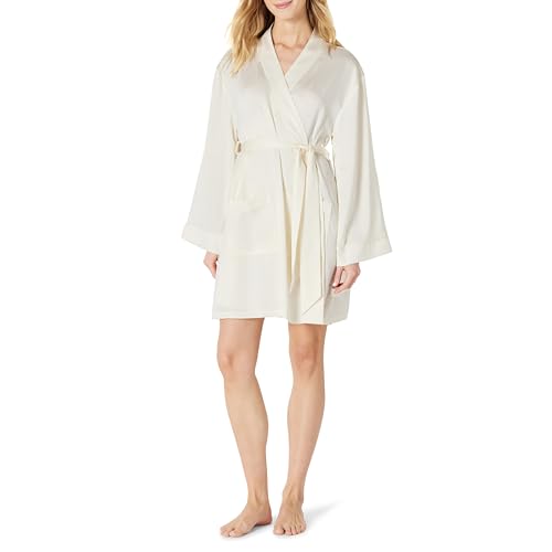 Amazon Essentials Women's Relaxed-Fit Satin Sleep Robe,...
