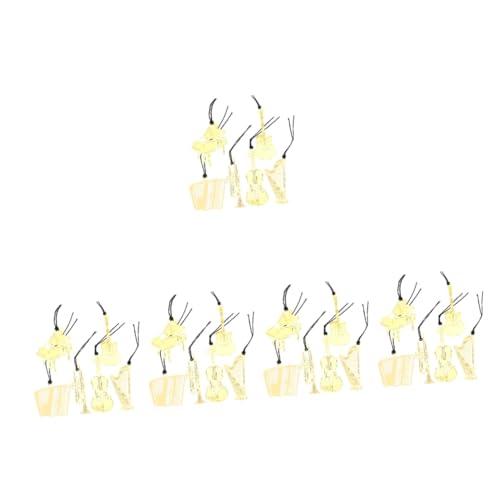 Marque-pages métalliques TEHAUX en forme d'instruments de musique pour la lecture (30 pièces)