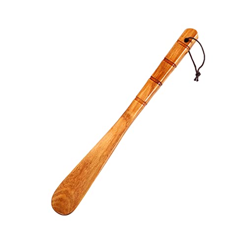 WLMALL Premium Wooden Shoe Horn 1 PCS Shoehorns Durable 13 Long Handle Shoe horns Lazy Shoe Helper Spoons for Seniors Kids Pregnancy Men Women