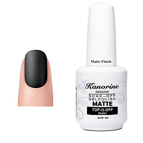 Kanorine Matte Top Coat UV/LED Soak-Off Nail GelPolish Lacquer Manicure Matte Finish Top Coat (MatteTopCoat-15ml)