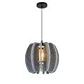TimberAura Pendant Light with Felt Lampshade, Modern Hanging Lamp Fixture, DIY Acoustic Pendant Light Chandeliers for Kitchen Island, Living Room, Dining Room, Bedroom, Office (D11.8"x10.2")