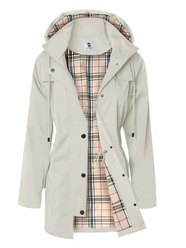 El Mejor Listado de Chaquetas y abrigos para comprar online. 43 SaphiRose Poncho de Lluvia Chaqueta de Abrigo para Adultos con Capucha Impermeable con Cierre Cremallera al Fuera