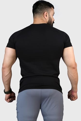 Image of FUAARK Men's Solid Slim Fit Sports Gym T-Shirt