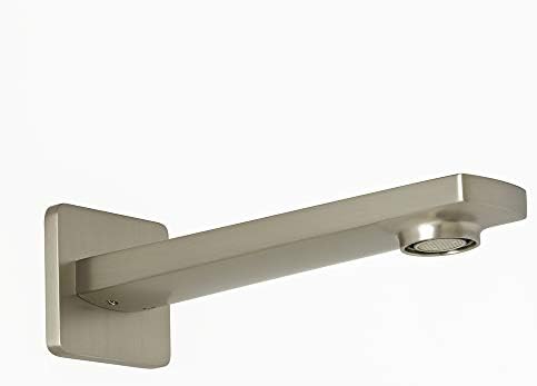 Milano Hunston - Modern Wall Mounted Bath or Bathroom Basin Spout - Brushed Nickel