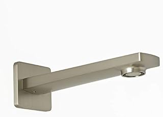 Milano Hunston - Modern Wall Mounted Bath or Bathroom Basin Spout - Brushed Nickel