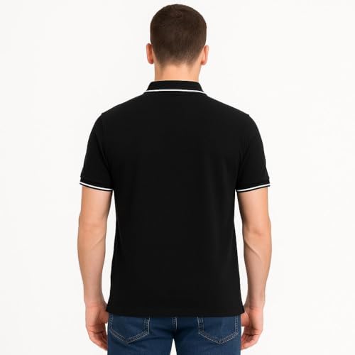 Image of Mens Pique Polo T-Shirt | Cotton Rich, Smart Fit Polo with Embroidered Logo | Casual & Sports Wear | Polo T-Shirt for Men