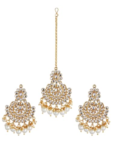 Juego de joyas Kundan chapado en oro blanco, el regalo perfecto para aniversarios