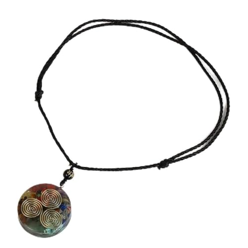 1 amuleto con colgante de orgón, 7 chakras, collar de piedra caída, orgonita espiritual para calmar el alma pendule joyería (tamaño : amuleto 7 chakras)