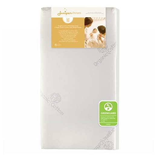 Juniper Dreams Mini Crib Mattress | 2-Stage Dual Firmness | Infant and Toddler Bed Mattress | Hypoallergenic and Water-Repellent | Greenguard Gold Certified Baby Bed Mattress for Cribs