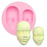 Human Face Silicone Mold, Doll Head Fondant Mold for Chocolate Cake Decoration Candy Cupcake Topper Cake Polymer Clay Crafts Epoxy Resin