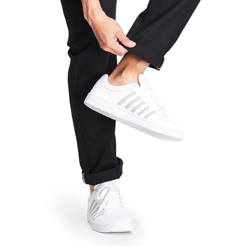 On the Go Men's Invisible Socks - No Slip Grip Lightweight Moisture Wicking Athletic Cotton (6 Pair Pack, Black with Blue Toe)3