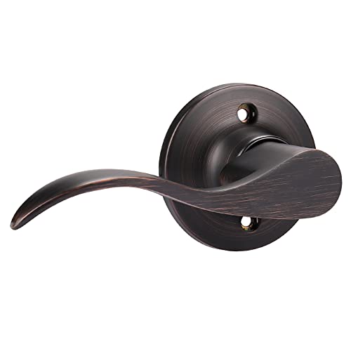 Gobekor 1 Pack Oil Rubbed Bronze Left-Handed Lever Door Handles Dummy Levers Closet Door Handles For Pantry Interior Non-Turning Locks #TOP11